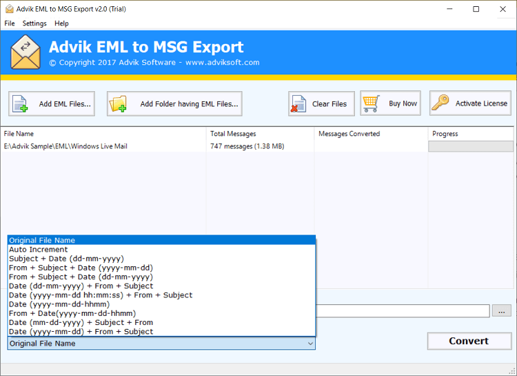 convert eml to msg