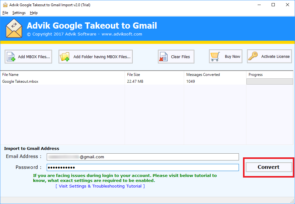 Import Google Takeout to Gmail