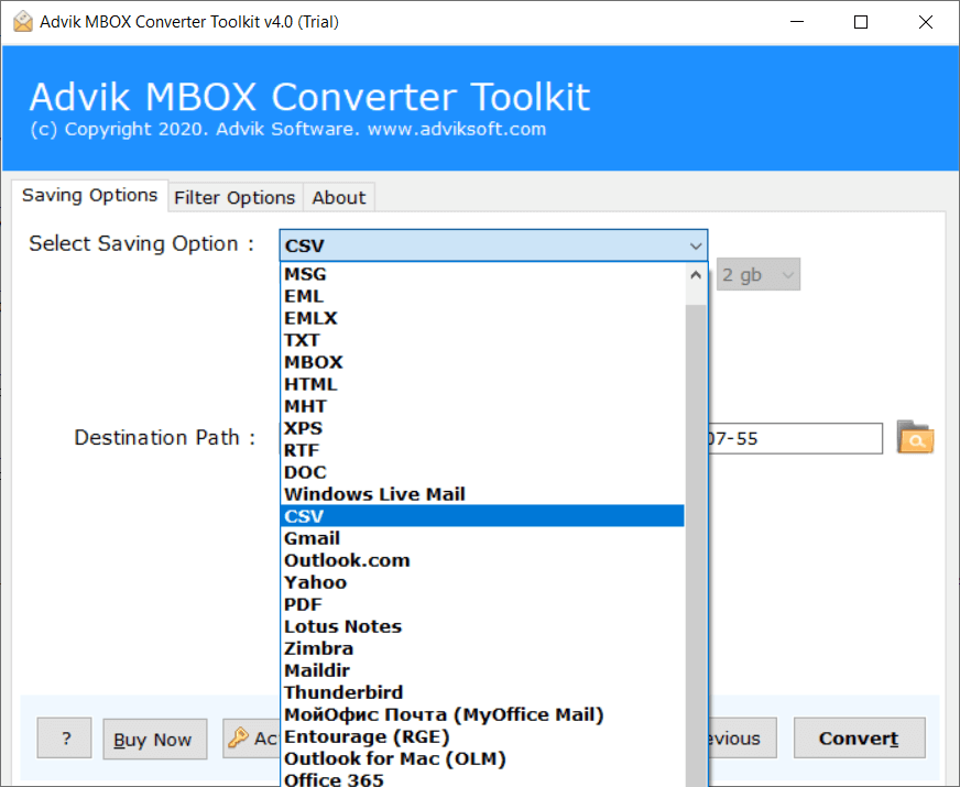 mbox csv コンバーター