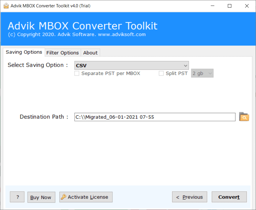 mboxからcsvへのコンバーター