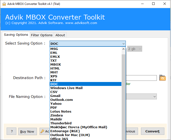 mbox to doc conversion