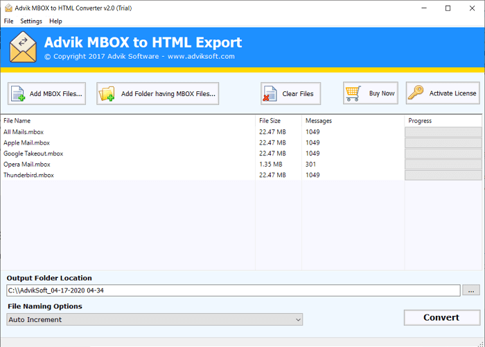 convert mbox to html