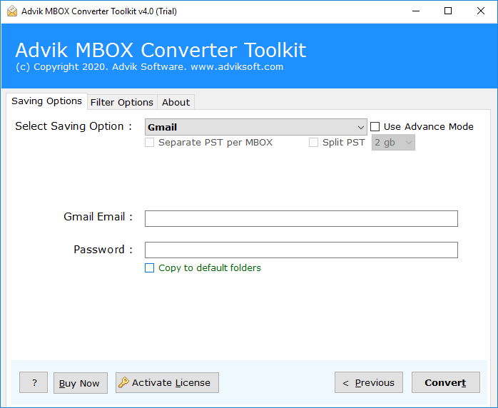 mbox Migration wizard