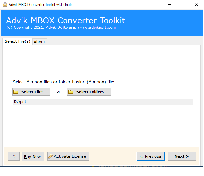 add mbox files