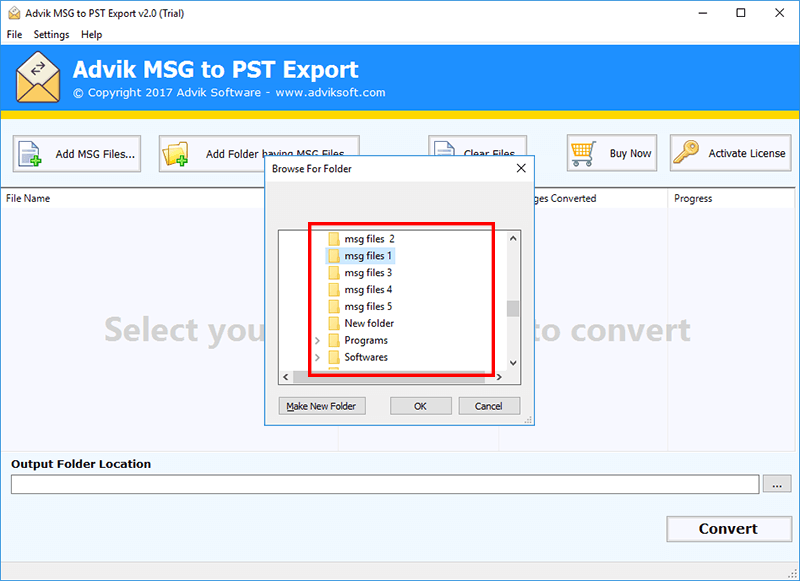 convert msg files to pst