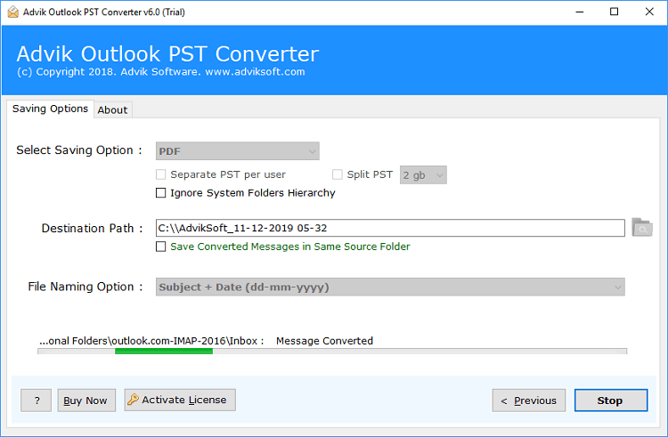 convert pst to vcf