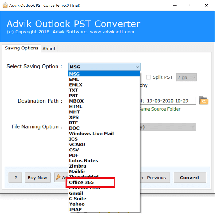 pst to office 365 import