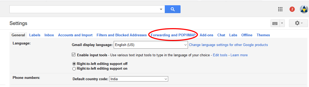 Enable Imap Setting