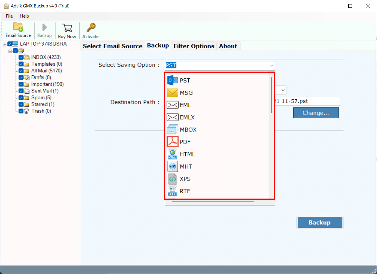 download gmx emails to computer