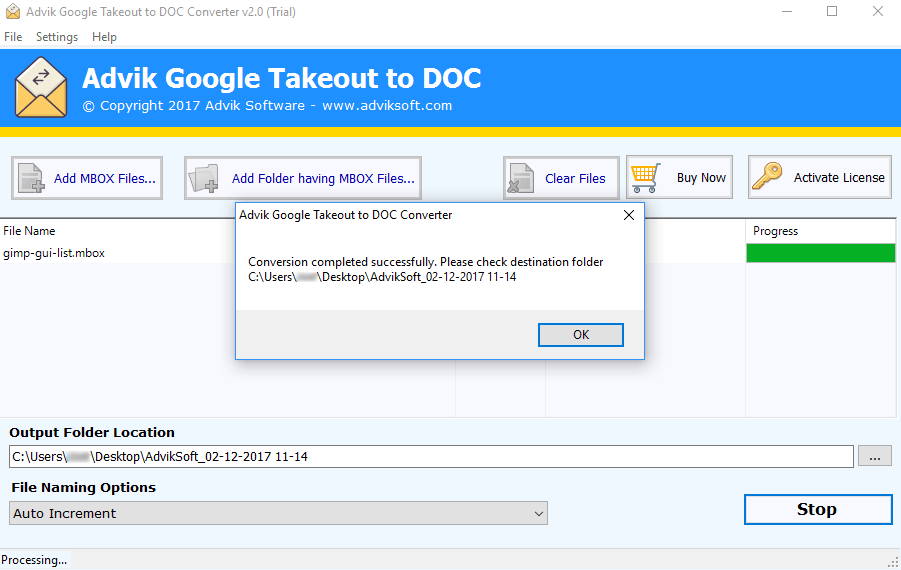 google takeout to doc converter