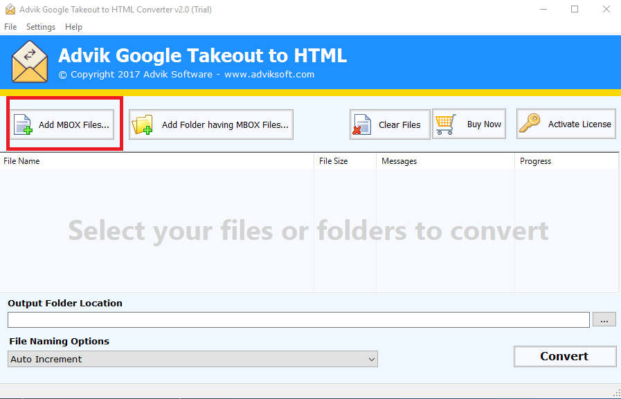 google takeout to html