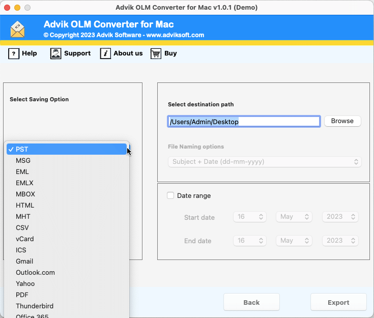 mac olm converter