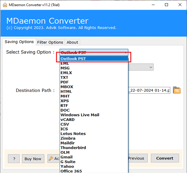 select file format