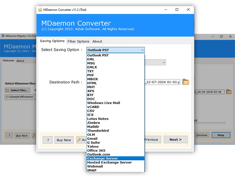 export mdaemon mailbox data