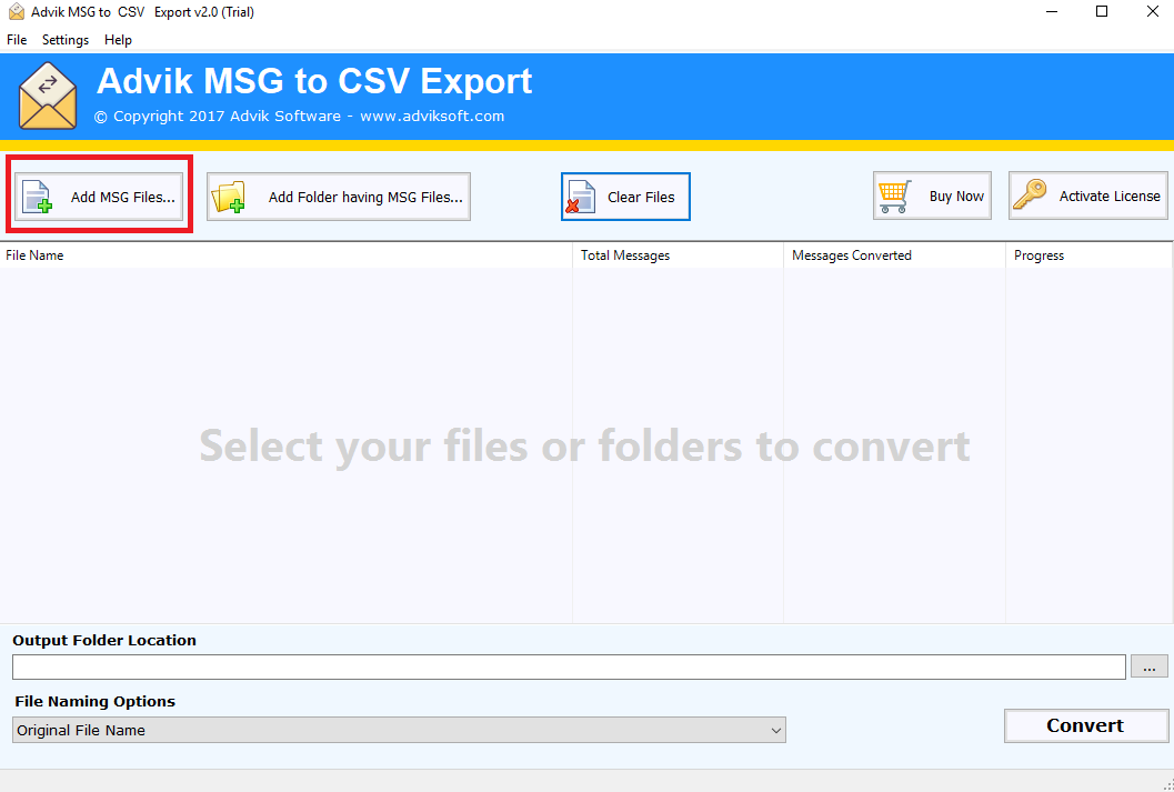 MSG to CSV