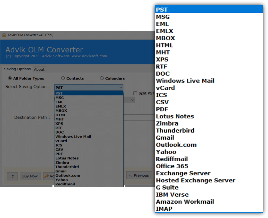 print OLM files into PDF