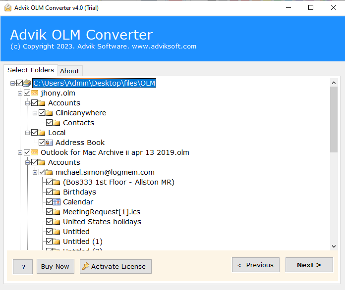 best olm to csv converter