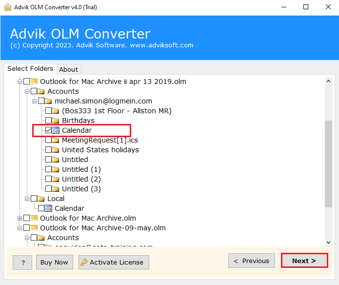 best olm to ics converter