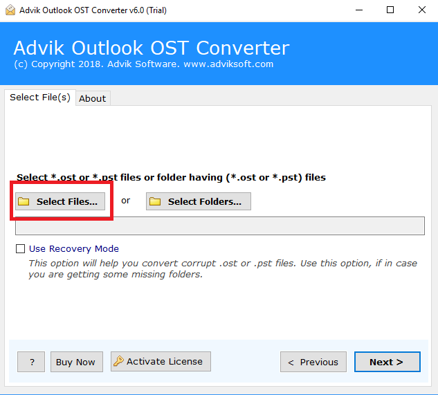 run advik ost to csv converter tool