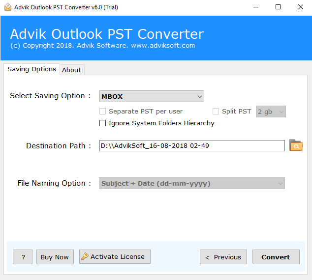 convert mbox files to pst