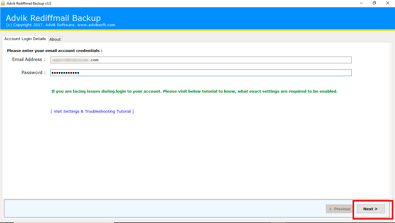 Rediffmail Backup Tool - Download Rediff Emails to Computer