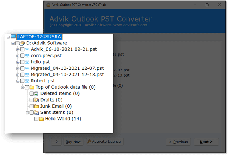 Repair all Outlook PST file types