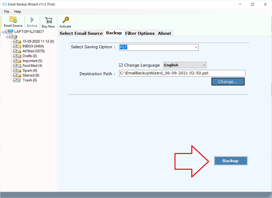 roundcube backup wizard