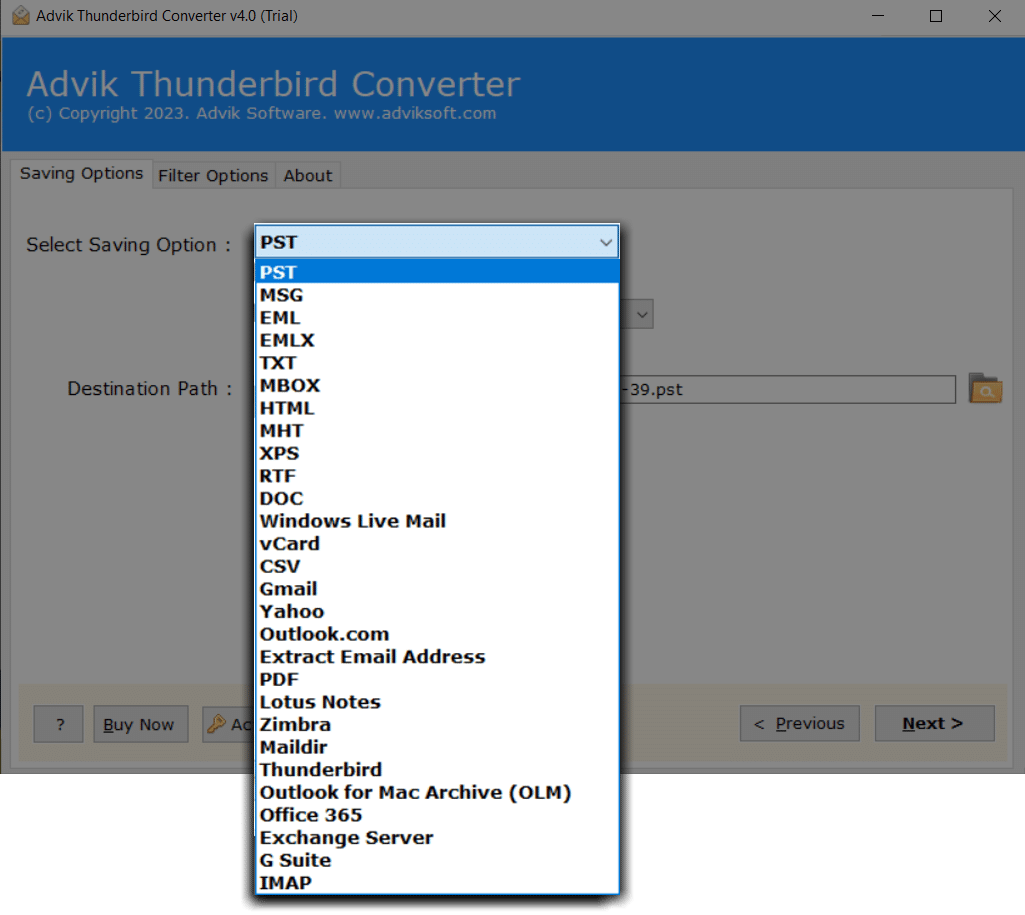 thunderbird converter features