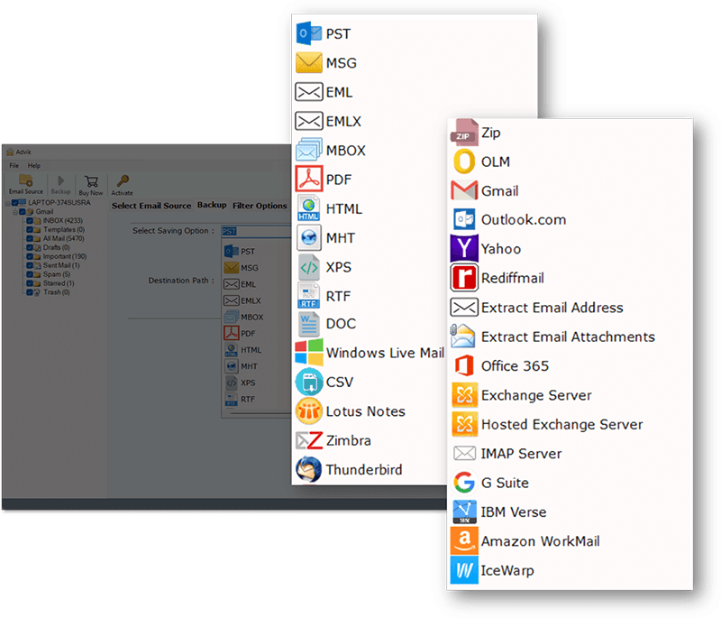 backup yahoo emails in multiple file formats
