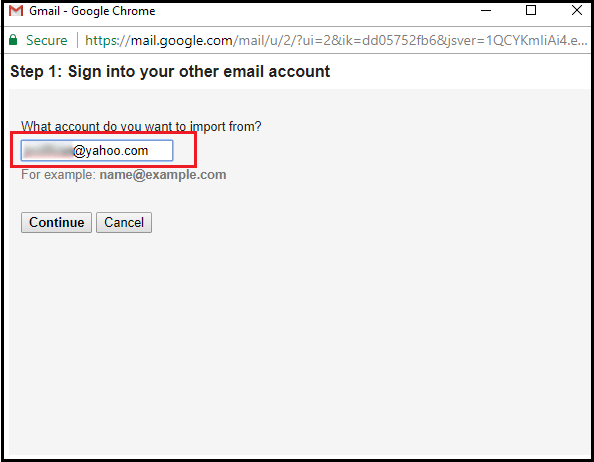 Enter your Yahoo Mail email ID