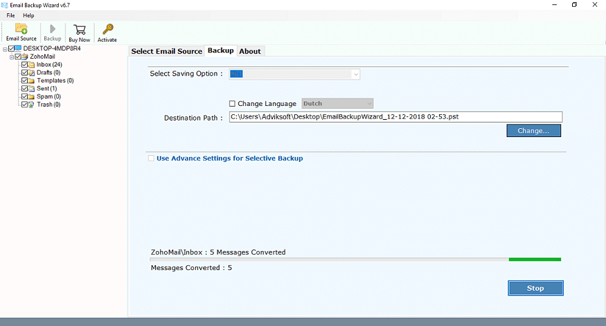 zoho mail backup tool