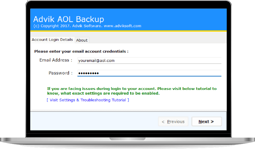 AOL backup software