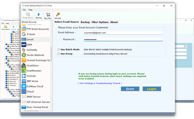 soluzione di backup della posta elettronica