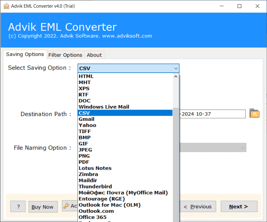 eml to csv converter