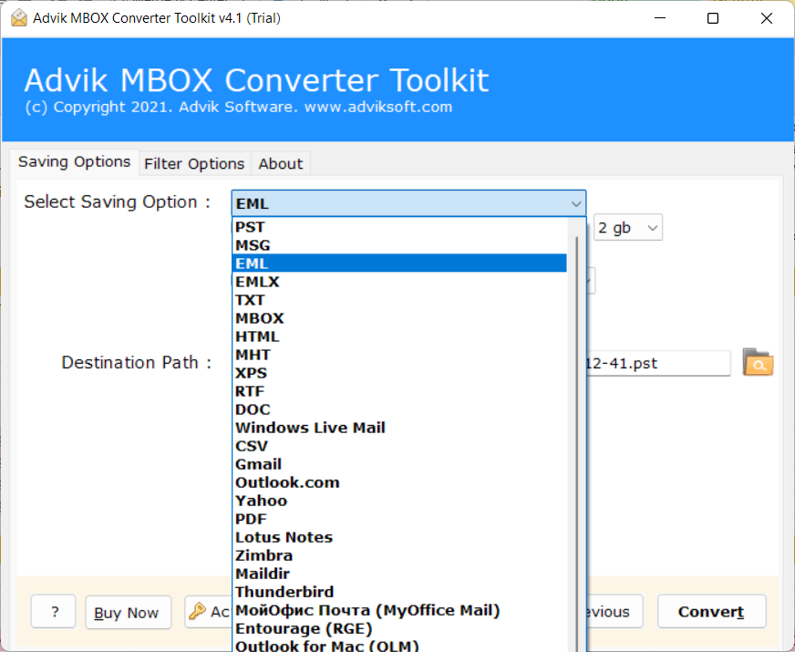 mbox eml converter screenshot 3