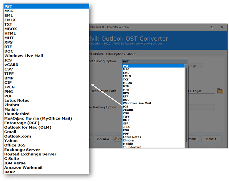 converter ost para pst