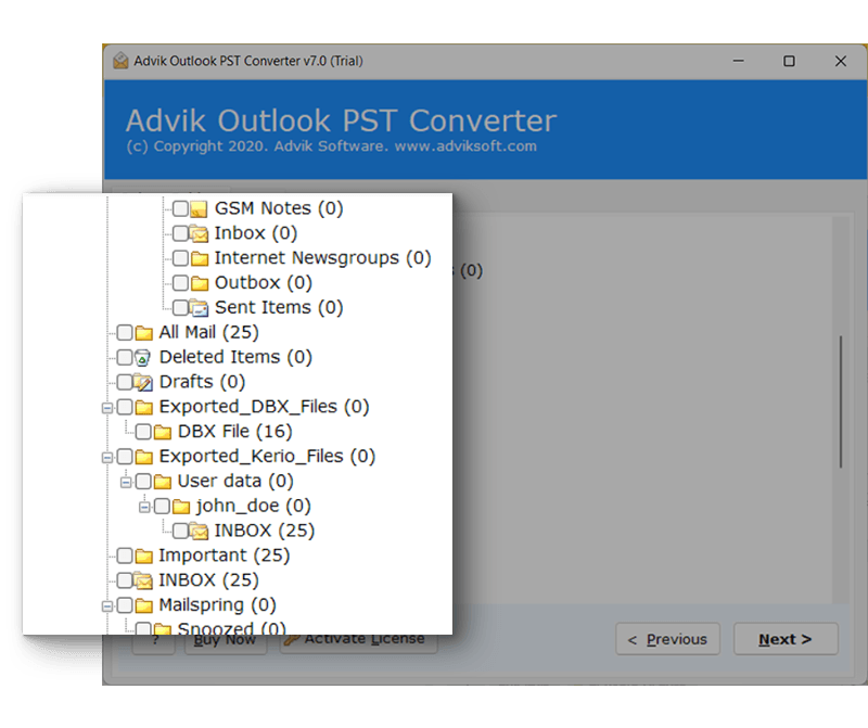 여러 Outlook pst 파일 병합