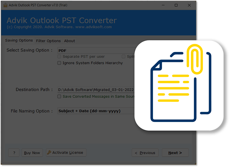 export pst email messages to PDF format