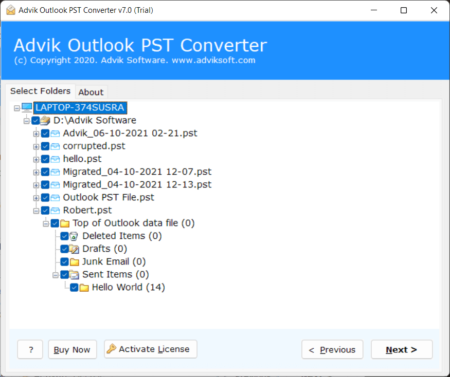 2つのpstを1つにマージします