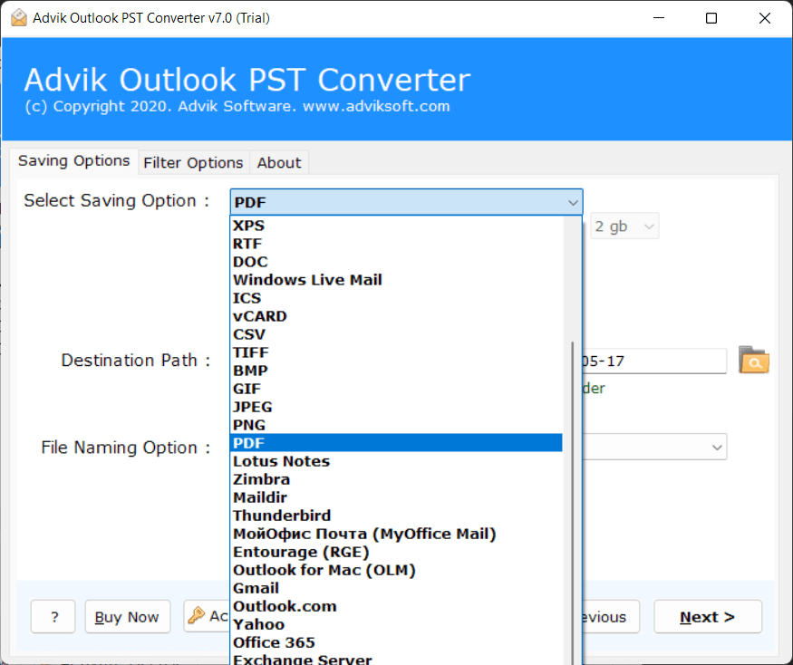 converter pst para pdf