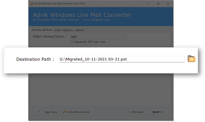 converter dados do Live Mail