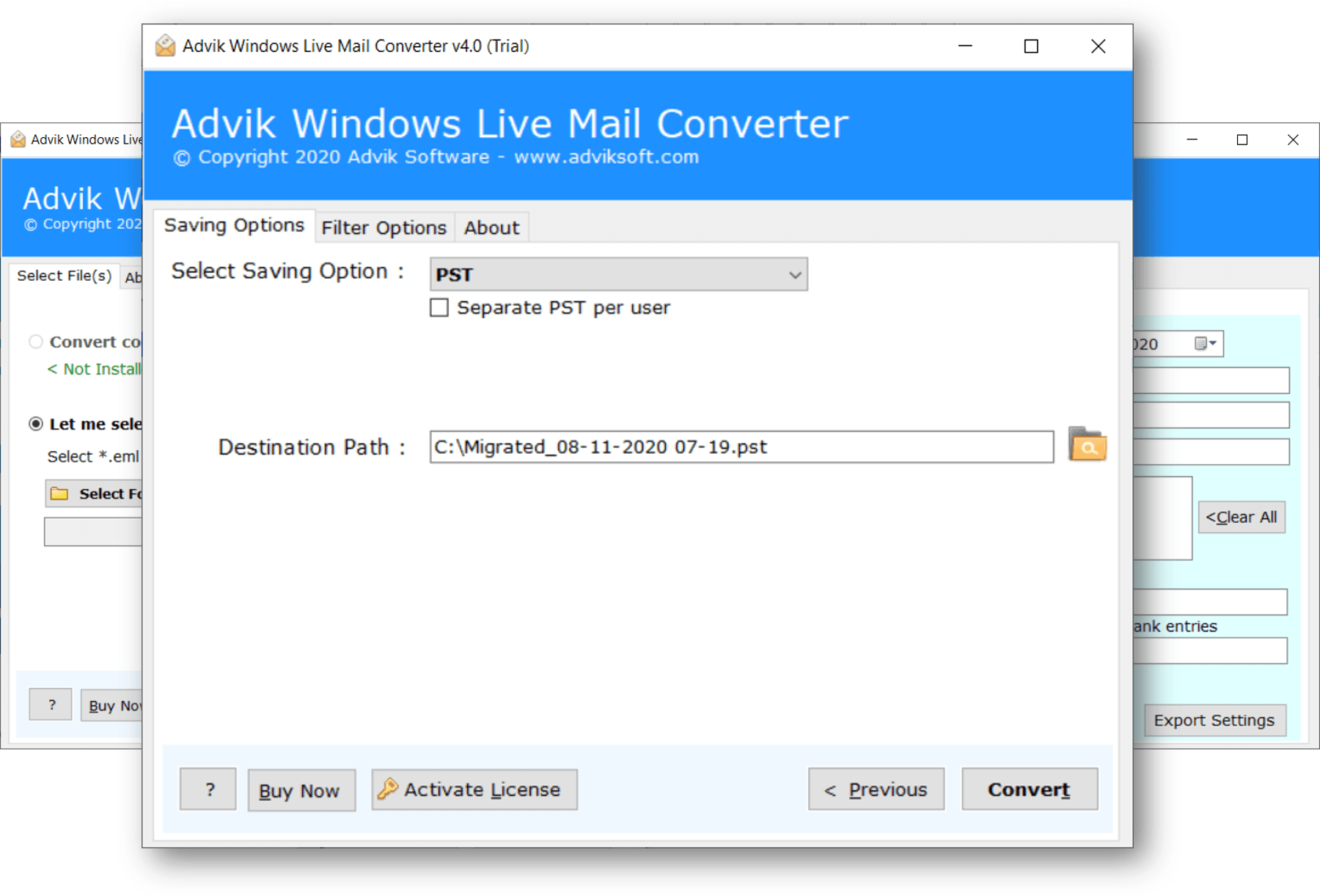 windows live mail to pst converter