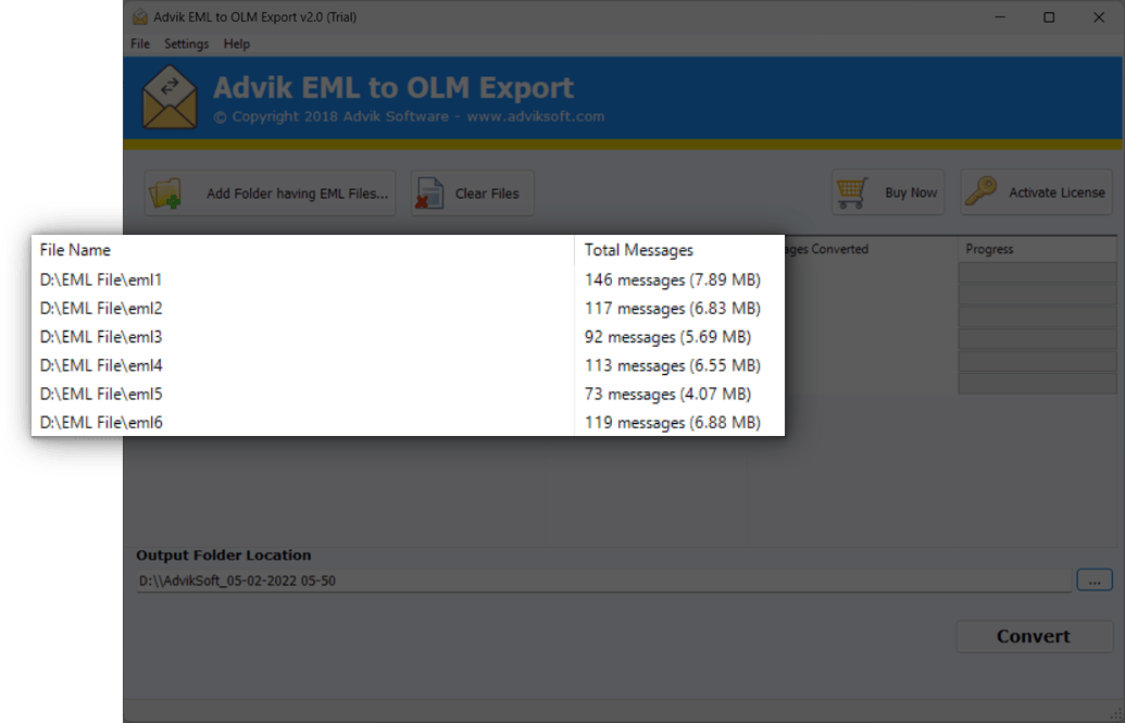 convert eml to olm