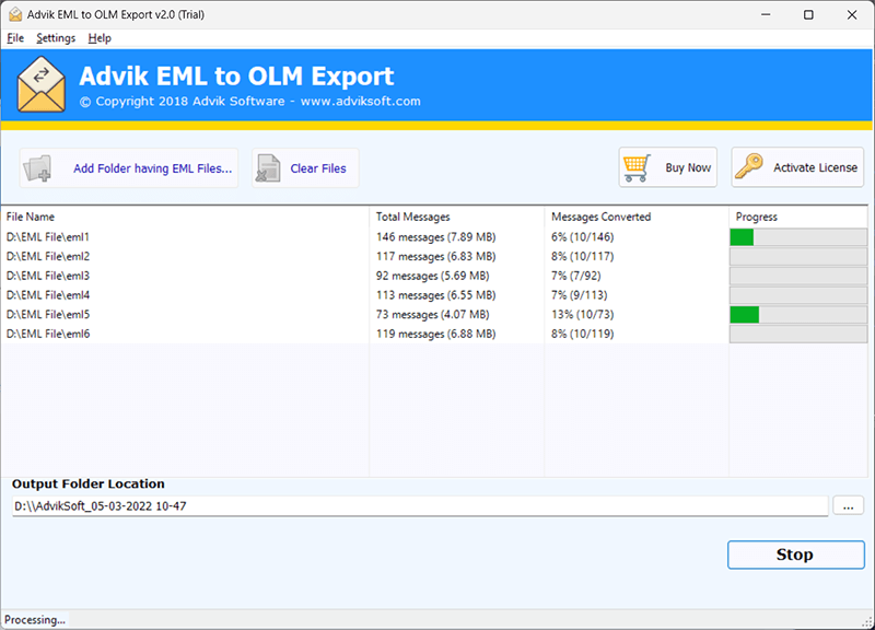 convert eml to olm