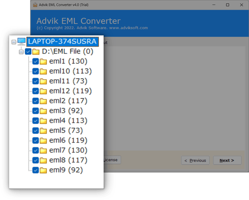 batch convert EML to PST file