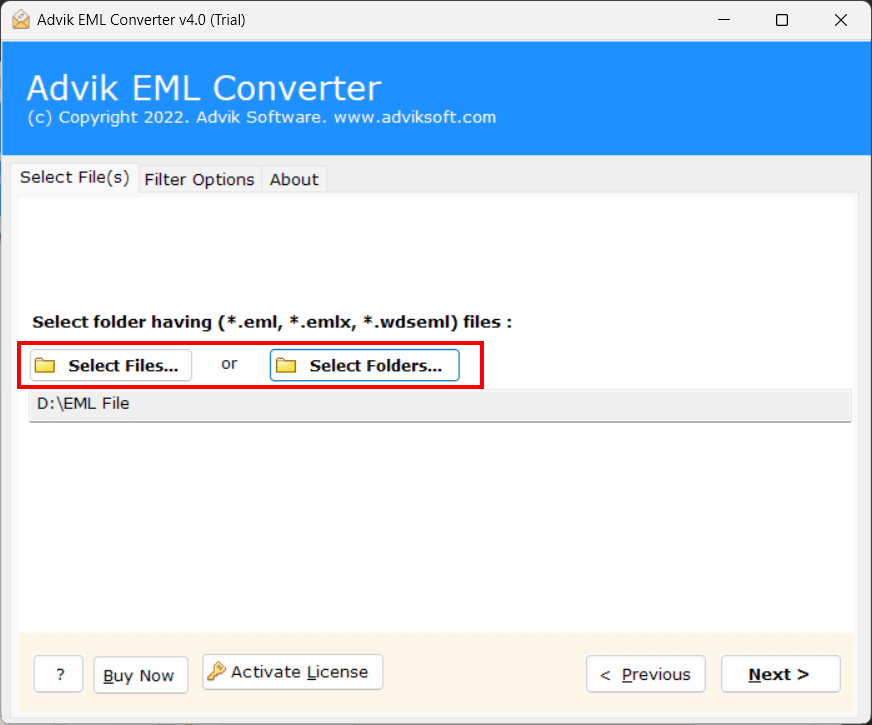 run advik eml to pdf converter tool