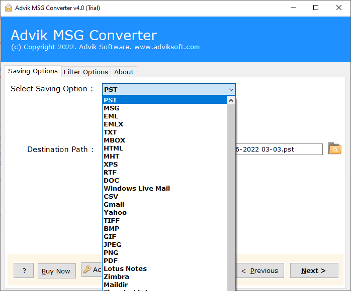 convert unlimited msg files to outlook pst